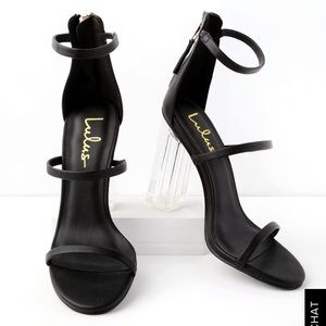Lulu’s “Isabella Black Lucite Heels”